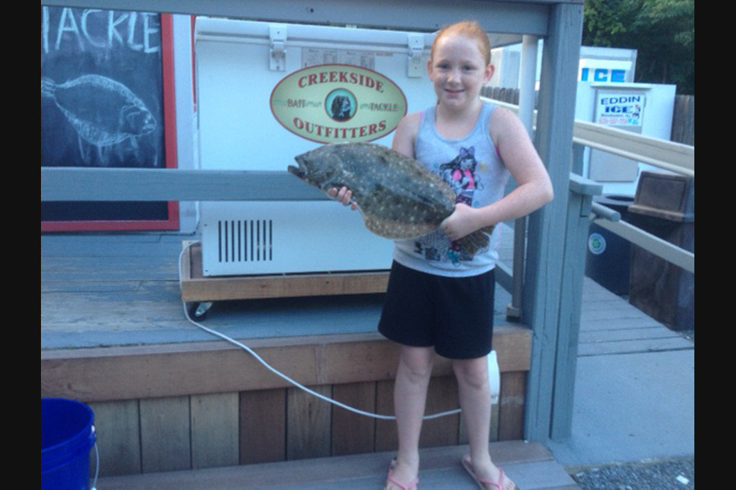 Ashley Simpson caught this 3.49 lb Fluke in Oyster Creek
